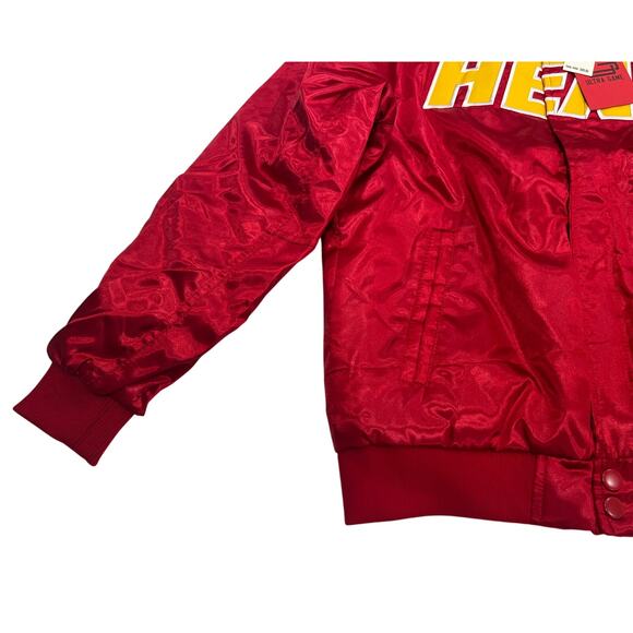 M2-64 ULTRA GAME NWT Miami Heat Varsity Jacket Windbreaker Red Small - Picture 5 of 13